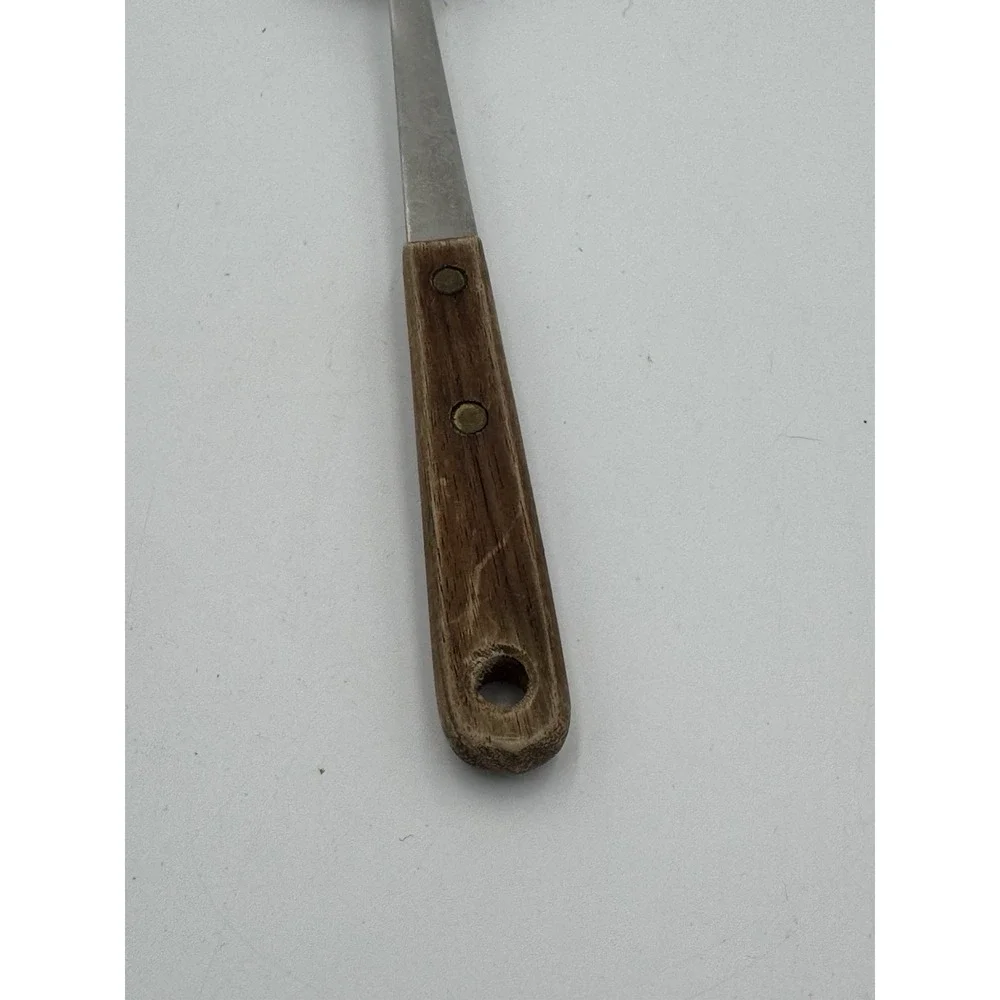 Robinson Vintage Stainless Steel Slotted Serving Spoon with Wood Handle